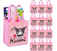 Kuromi - Juego de bolsas para recuerdos de fiesta, paquete con 12 bolsas de regalo de fiesta Kuromi para niños y calcomanías más | Suministros de fiesta Kuromi para niños y niñas