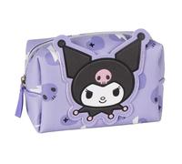 Kuromi - Neceser de baño para niña con cierre de cremallera - Estuche cosmético Kuromi morado - Bolsa de maquillaje infantil - Idea de regalo para niña