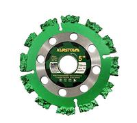 KURSTOL Disco de corte de madera de carburo - Rueda de corte para raíz de 125 mm, eje de 7/8 a 5/8 pulgadas con una arandela reductora, amoladora angular, hoja de diamante para tubos de plástico y