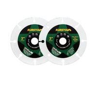 KURSTOL Discos de corte para madera, laminado, plástico, 2 unidades, 75 mm, disco de corte de carburo de tungsteno, hoja de sierra de 11,12 mm con arandela de 9,5 mm para goma y plástico