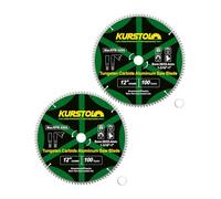 KURSTOL Hoja de Sierra Circular Aluminio 255 x 30 mm (con anillo 25,4 mm) 100T Disco Corte para Metales No Nerrosos Aluminio Plástico(2 Piezas)