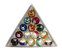 Kurt Adler 40 mm Medallion Collection 15 Piezas Cristal Bolas de Billar