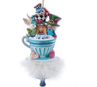 Kurt Adler 6.25 pulgadas Hollywood Sombreros Alice Teaparty Ornamento