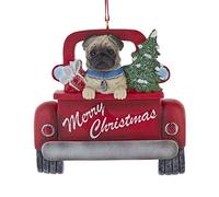 Kurt Adler A1940PU Pug in Back of Truck Ornament for Personalization, 5-inch High, Resin