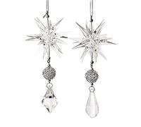 Kurt Adler - Adorno colgante acrílico transparente de 6 pulgadas, juego de 2