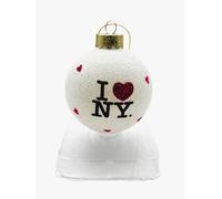 Kurt Adler I Love NY - Bola de Cristal para Navidad, Color Blanco, Rojo, Negro, 2.6 Pulgadas
