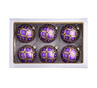 Kurt Adler - Juego de 6 bolas de cristal (80 mm), color morado