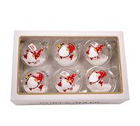 Kurt Adler - Juego de 6 bolas de gnomo transparente de cristal de 80 mm