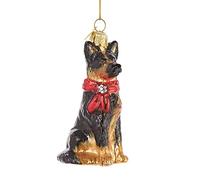 Kurt Adler Noble Gems German Shepherd with Ribbon Glass Christmas Ornament NB0900GS New