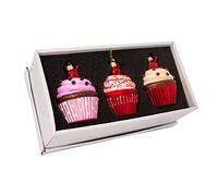 Kurt Adler Noble Gems - Juego de 3 Adornos de Cristal para Magdalenas