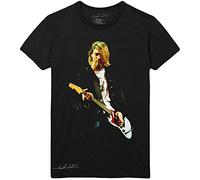 Kurt Cobain T Shirt Guitar Photo Colour Logo New Official Men's Black
