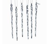 Kurt S. Adler 5-1/4-Inch Glass Glow-in-The-Dark Icicle Ornament Set of 24 for Christmas Kurt Adler-Juego de 24 Adornos de carámbanos de Vidrio Que Brillan en la Oscuridad, Verde, Talla única