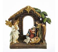 Kurt S. Adler 9-Inch Painted Holy Family Tablepiece Mesa Pintada de 23 cm, marrón