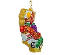 Kurt S. Adler Kurt Adler-Adorno de Cristal California de 6.5 Pulgadas, Multicolor, Set of 1