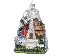 Kurt S. Adler Kurt Adler-Adorno de Cristal de la Ciudad de París de 5 Pulgadas, Rojo/Blanco/Azul, Set of 1