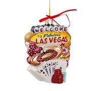 Kurt S. Adler Kurt Adler-Adorno de Paisaje Urbano de Cristal de Las Vegas de 5.5 Pulgadas, Multicolor, 12,7 cm