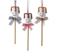 Kurt S. Adler Pops de malvavisco con adornos de lazo a cuadros, 3 surtidos