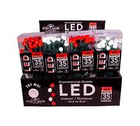 Kurt S. Adler UL 35 rojo y blanco G12 juego de luces LED de alambre verde esmerilado, 17.6 pies