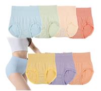 KURTIK Bragas de cintura alta con levantamiento de abdomen y cadera, sin rastro, cómodas, transpirables, elásticas, sin costuras, para mujer (7 unidades, A, XL (65-90 kg)), Multicolor