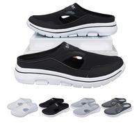 KURTIK Orthowalkway - Sandalias deportivas cómodas y transpirables para hombre, antideslizantes, ortopédicas, antideslizantes, transpirables, con soporte para el arco, Black, 40 EU