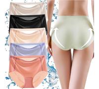 KURTIK Ropa interior ultrafina de seda de hielo para mujer, transpirable, invisible, sin costuras, con levantamiento de cadera, bragas de seda de hielo, suaves y de secado rápido, transpirables,