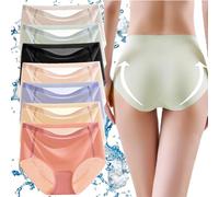 KURTIK Ropa interior ultrafina de seda de hielo para mujer, transpirable, invisible, sin costuras, con levantamiento de cadera, bragas de seda de hielo, suaves y de secado rápido, transpirables,