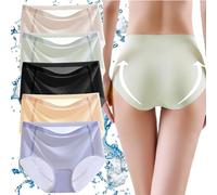 KURTIK Ropa interior ultrafina de seda de hielo para mujer, transpirable, invisible, sin costuras, con levantamiento de cadera, bragas de seda de hielo, suaves y de secado rápido, transpirables,