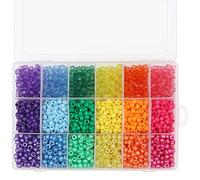 Kurtzy 2300 perlas Pony perlas de plástico multicolor con caja de almacenamiento - Surtido de perlas acrílicas de 6 mm - Perlas para pulsera, perlas para cabello, kit de perlas multicolor