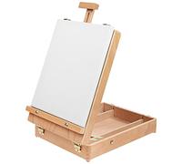 Kurtzy Atriles para Pintar y Dibujar Portátil de Madera de Haya Sobremesa con Caja de Almacenaje - Puede Contener Lienzos de Hasta 30 cm - Caballete Mesa Escritorio Estudiantes Principiantes
