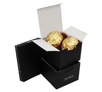 Kurtzy Caja Kraft Negra para Regalos (Pack de 50) - 5 x 5 x 5 cm - Caja Cartón Regalo Fácil Ensamblado - Cajas de Cartón Cuadradas para Fiestas, Cumpleaños, Bodas, Presentación, Obsequios