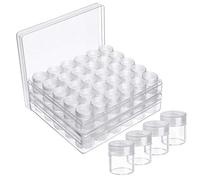 Kurtzy Caja Organizador Abalorios Plástico Transparente (Pack de 2) 30 Tarritos Pequeños Desmontables con Tapa - Pintura de Puntos, Cuentas, Joyas, Nail Art, Pendientes, Purpurina