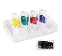 Kurtzy Caja Plastico Almacenaje para Abalorios - 12 Botes de Plastico Pequeños Desmontables con Tapa para Abalorios de Pintura de Diamante, Joyas, Nail Art, Pendientes, Purpurina y Bordado