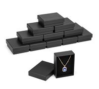 Kurtzy Cajitas Regalo para Joyas Papel Negro con Ventana (Pack de 12) 9 x 7 x 3 cm - Caja Mate con Insertos de Espuma - Cajas de Joyería Pulsera, Pendientes, Collares y Anillos - Cajas Pequeñas Regalo