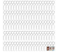 Kurtzy Llaveros Foto en Blanco (Pack de 200) Cada Llavero Transparente de Acrílico mide 5,4 x 3,4 cm - Llavero Foto de Ambos Lados - Marcos Pequeños Fotos Familiares, Amigos, Manualidades, Regalos