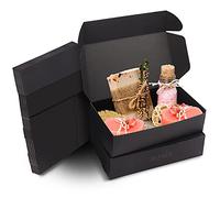 Kurtzy Pack de 10 Caja Kraft Negras para Regalos - Medidas de las Cajas 19 x 11 x 4,5 cm - Cajas de Cartón Fácil Ensamblado Rectangular Presentación Cajas Cartón para Fiestas, Cumpleaños, Bodas