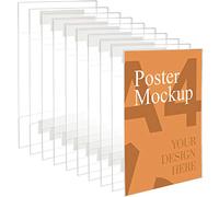 Kurtzy Pack de 10 Expositor A4 Adhesivo Soporte Universal de Pared - Soporte Cartel Resistente a Quebrarse y Arañazos - Marco Acrílico Transparente - Oficina, Tienda, Restaurante - Sin Taladrar