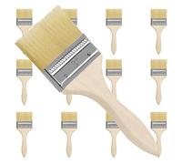 Kurtzy Pack de 12 Brochas Pintura 21 cm de Largo - Cabezal de la Brocha 76,2 mm - Brocha Pintura para Trabajos con Silicona, Gesso, Tintar, Barnices, Pegamentos - Set de Brochas Planas