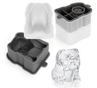 Kurtzy Pack de 2 Moldes Silicona Perro - Novedosas Cubiteras para Hielo Libre de BPA A Prueba de Derrames - Cubitera Silicona para Congelador - Cubitos de Hielo para Cocteles, Bebidas en Fiestas