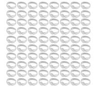 Kurtzy Pack de 80 Bases de Anillos de Metal Ajustables en Blanco Hallazgos Hacer Anillos para Hacer Bisutería - Anillos Chapados Plata - Anillos en Blanco con Base para Pegar Gemas o Cabujones