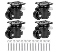 Kurtzy Pack de Ruedas para Muebles Pesados - 4x Ruedas Giratorias 360° Ajustables con Mango de Trinquete para Mover Mesa Sofá Cómoda - con Capacidad de Carga hasta 500 kg