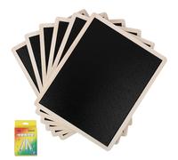 Kurtzy Set de Pizarras Negras de Doble Cara - 6x Mini Pizarra Negra Pequeña Infantil de Tiza con Marco de Madera - para Pared Cocina Hosteleria Fiestas Bar y Decoración