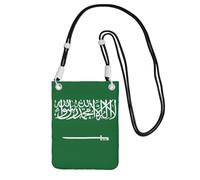 kurue Bolso bandolera pequeño con estampado de bandera de Arabia Saudita, bolso para teléfono celular, cartera con correa ajustable para mujer, Negro, Talla única