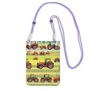 kurue Bolso bandolera pequeño con estampado de tractor farming, bolso para teléfono celular, cartera con correa ajustable para mujer, Púrpura, Talla única