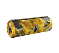 kurue Bouquet of Daffodils - Estuche de piel para bolígrafos, estuche delgado para lápices, bonita bolsa de papelería, bolsa de cosméticos portátil con cremallera