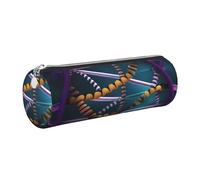 kurue DNA Chain - Estuche de piel para bolígrafos, estuche delgado para lápices, bolsa de papelería portátil, bolsa organizadora con cremallera