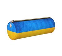 kurue Estuche de piel con bandera de Ucrania, estuche delgado para lápices, bonita bolsa de papelería, bolsa de cosméticos portátil con cremallera