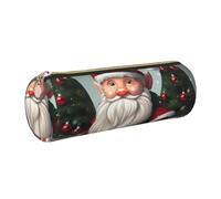 kurue Estuche de piel con diseño de gnomo tradicional de Navidad, bolsa delgada para lápices, bonita bolsa de papelería, bolsa de cosméticos portátil con cremallera