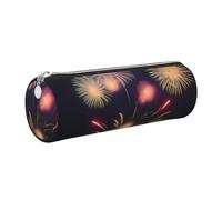 kurue Explosion Fireworks 3D - Estuche de piel para bolígrafos, estuche delgado para lápices, bolsa de papelería, bolsa portátil para cosméticos, bolsa organizadora con cremallera