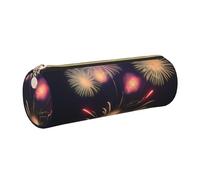 kurue Explosion Fireworks 3D - Estuche de piel para bolígrafos, estuche delgado para lápices, bolsa de papelería, bolsa portátil para cosméticos, bolsa organizadora con cremallera