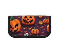 kurue Happy-Halloween-Day - Estuche para lápices con 3 compartimentos multifunción con cremallera, organizador para lápices, artículos de papelería